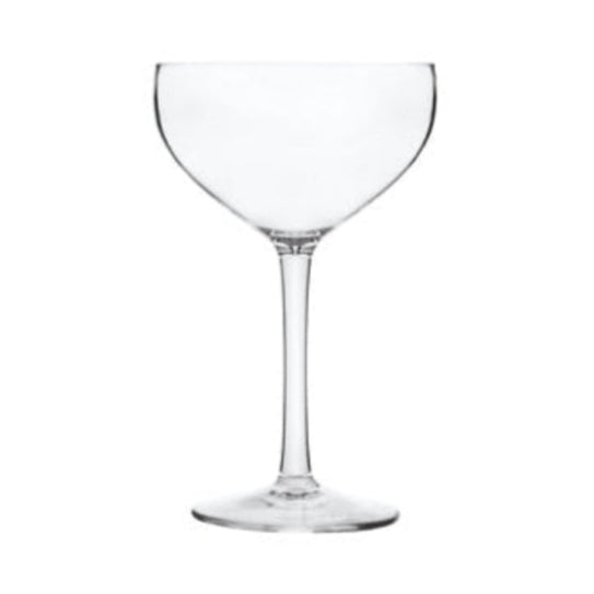 Bellini Coupe made from durable polycarbonate with broad base and elegant bowl, perfect for hospitality or outdoor dining - Unbreakable Drinkware