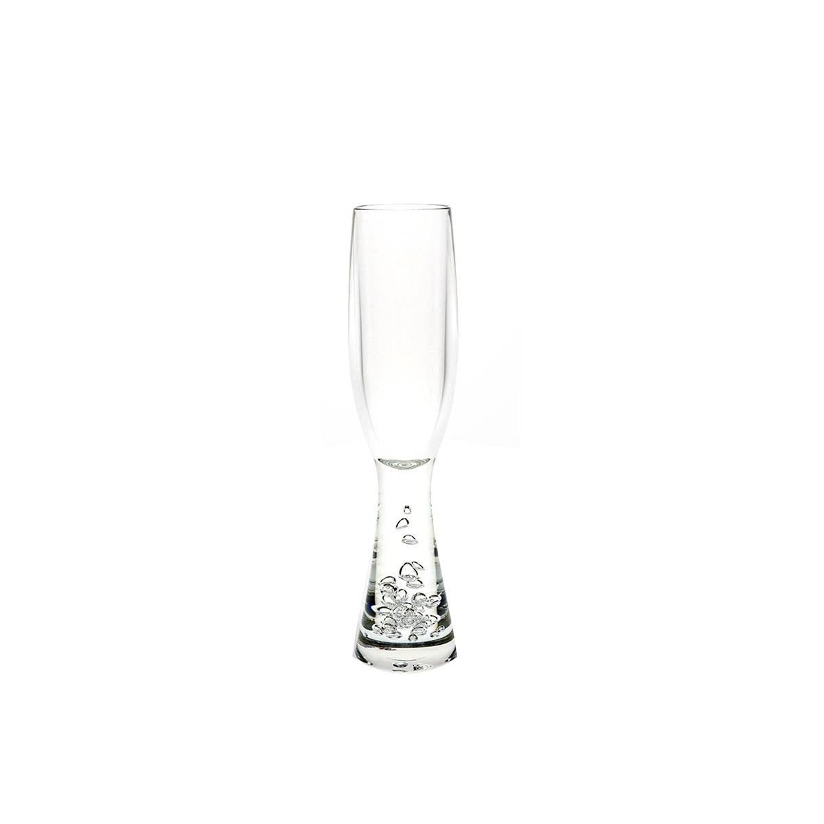D-Still Unbreakable Champagne Flute W/Bubble Base, Polycarbonate - 180ml: Pack of 4