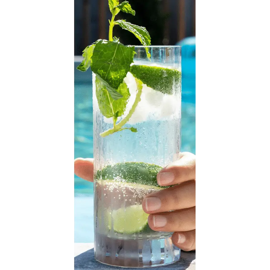 D-Still Unbreakable Bamboo Highball Polycarbonate - 350mL: Pack of 4 - Tumblers