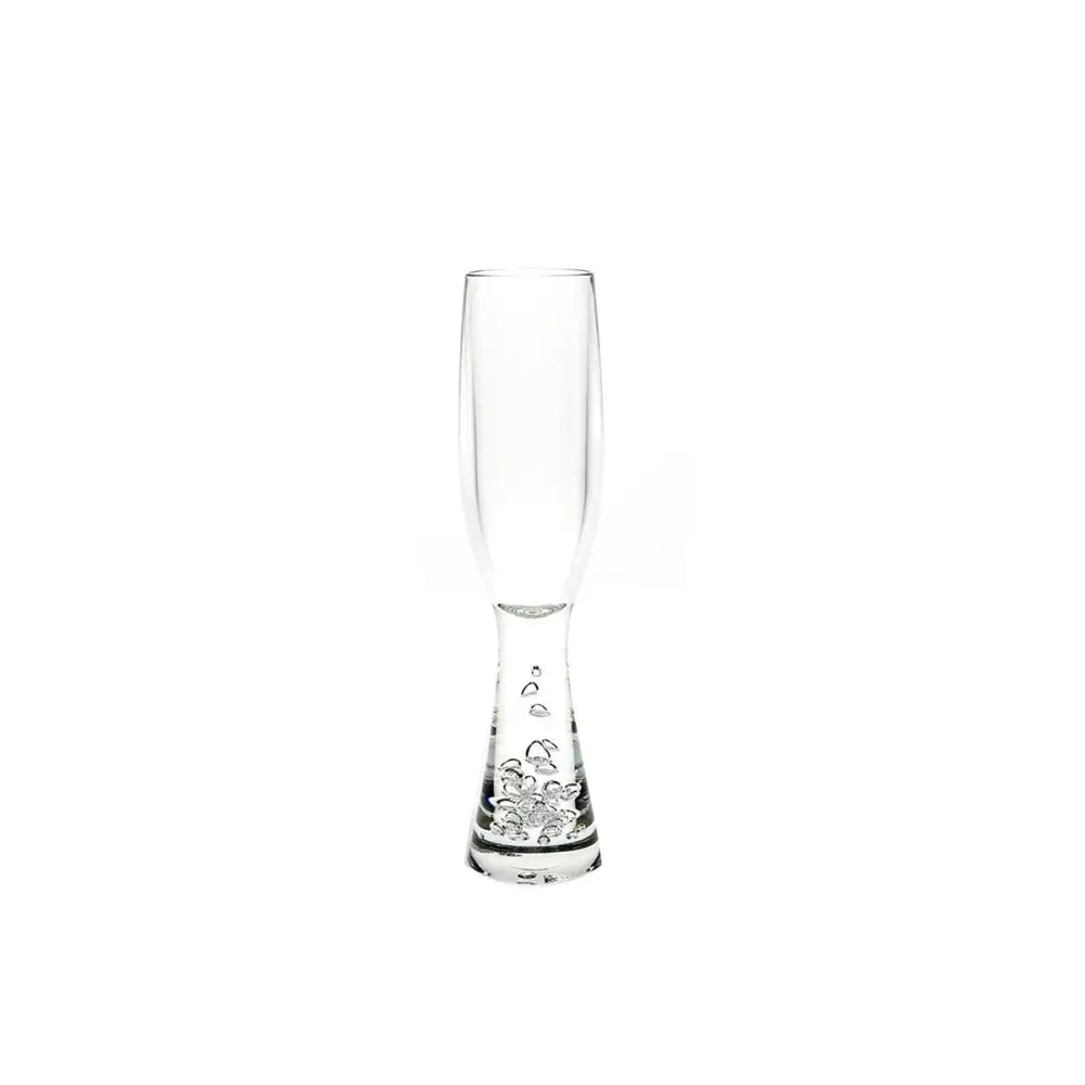 D Still Unbreakable Champagne Flute W/Bubble Base Polycarbonate 180ml: Pack of 4 Stemware