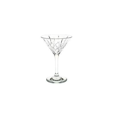 D Still Unbreakable Diamond Cut Martini Polycarbonate 235ml: Pack of 4 Stemware