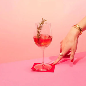 Unbreakable wine glass on a napkin