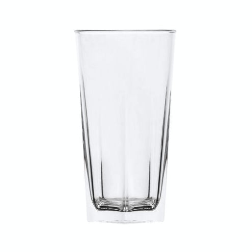 The Jasper 335mL polycarbonate highball features a glass-like finish, thick base, and stackable design, perfect for beers, cocktails, and soft drinks. -Unbreakable Drinkware