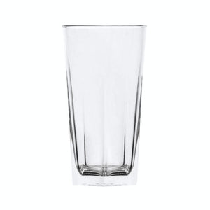 The Jasper 335mL polycarbonate highball features a glass-like finish, thick base, and stackable design, perfect for beers, cocktails, and soft drinks. -Unbreakable Drinkware