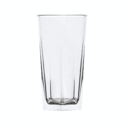 The Jasper 335mL polycarbonate highball features a glass-like finish, thick base, and stackable design, perfect for beers, cocktails, and soft drinks. -Unbreakable Drinkware