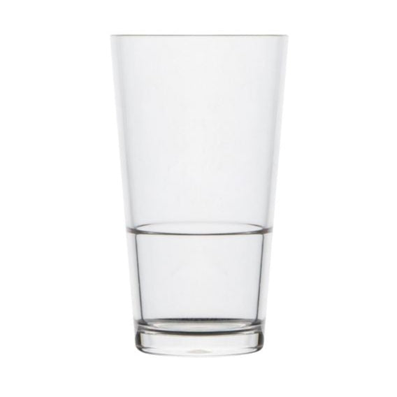 570mL Colins pint glass for beer, made from durable polycarbonate. Ideal for bars, pubs, and events. -Unbreakable Drinkware
