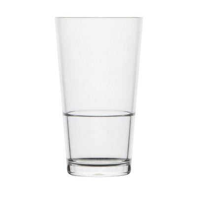 570mL Colins pint glass for beer, made from durable polycarbonate. Ideal for bars, pubs, and events. -Unbreakable Drinkware