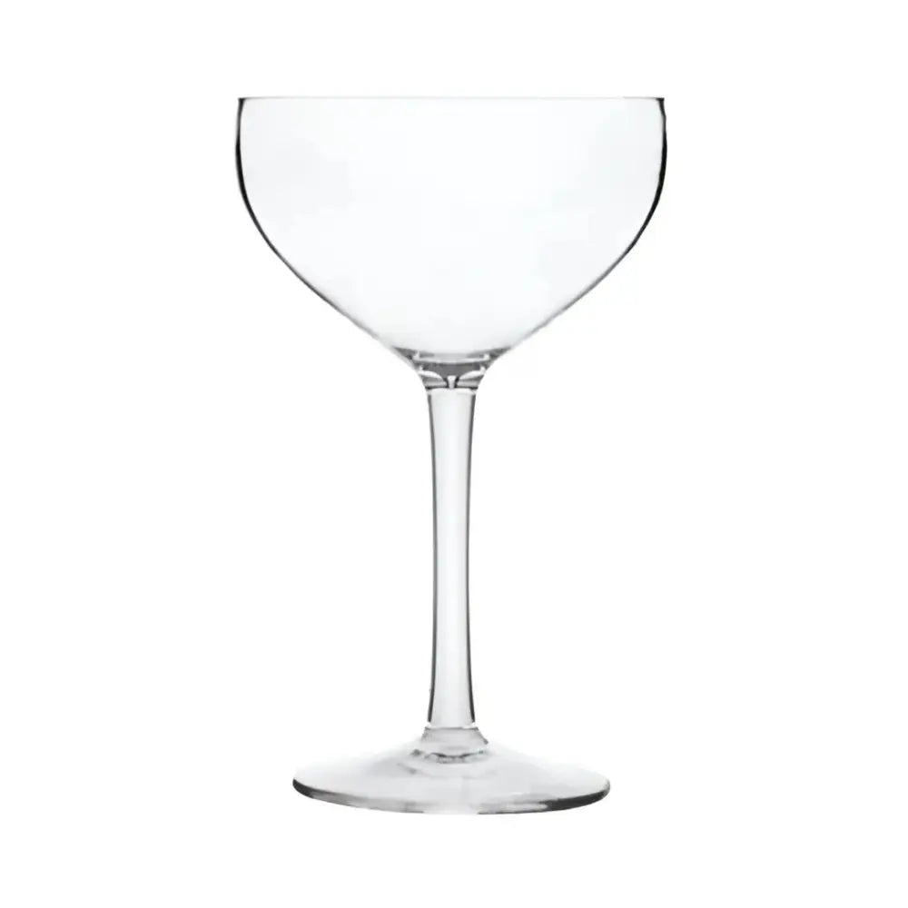 Bellini Coupe made from durable polycarbonate with broad base and elegant bowl, perfect for hospitality or outdoor dining - Unbreakable Drinkware