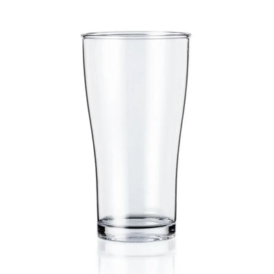 A clear, unbreakable plastic beer glass from Palm Outdoor, part of the Club range.