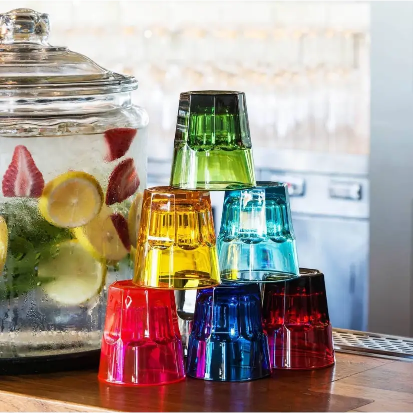 Unbreakable Coloured Rocks Tumblers 240mL Polycarbonate Tumblers