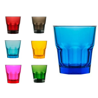 Unbreakable Coloured Rock Tumblers 240ml, Polycarbonate, Cocktail - Unbreakable Drinkware