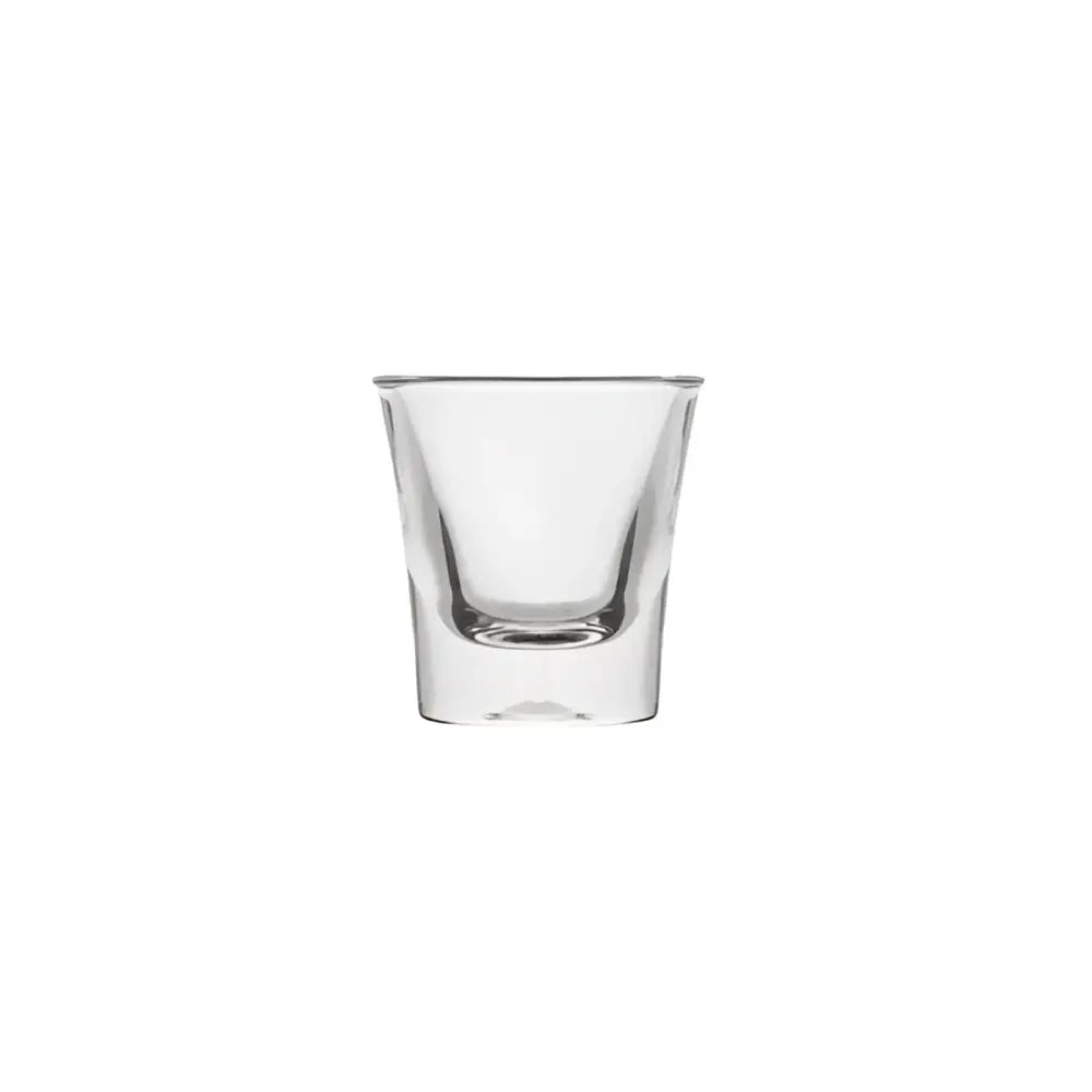 30mL polycarbonate Shot glass with flared rim and weighted base for stability – ideal for spirits and mixed shots -Unbreakable drinkware.