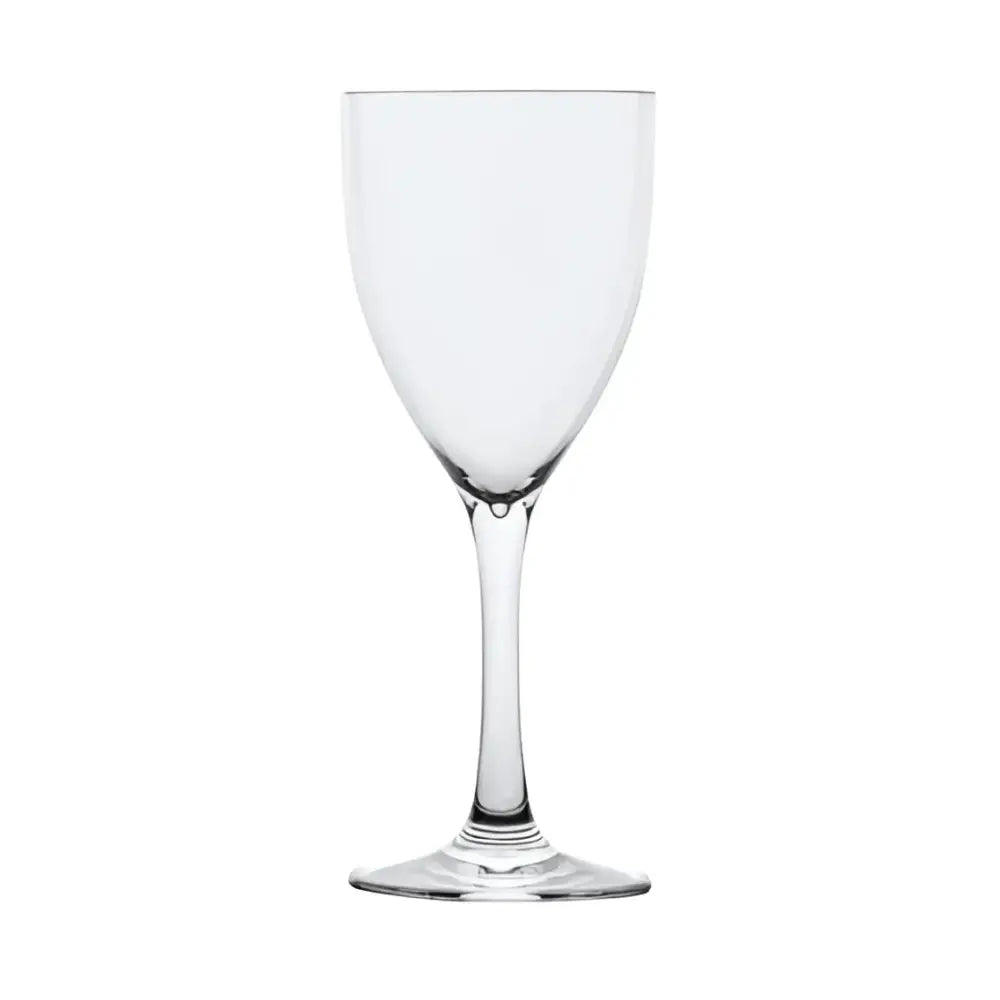 Vino Blanco polycarbonate wine glass with generous bowl, reinforced stem, broad base—perfect for restaurants, bars, events, and outdoor use. -Unbreakable Drinkware