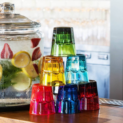 Unbreakable Coloured Rock Tumblers - 240ml, Polycarbonate